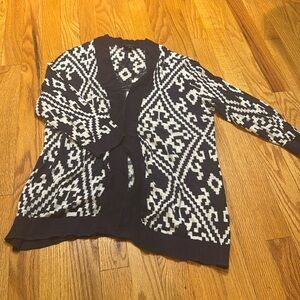 Talbots lightweight cardigan navy/white pattern size M
